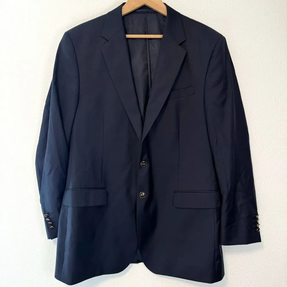 Mantoni Navy 100% Virgin Wool‎ Sport Coat Blazer Size 44L